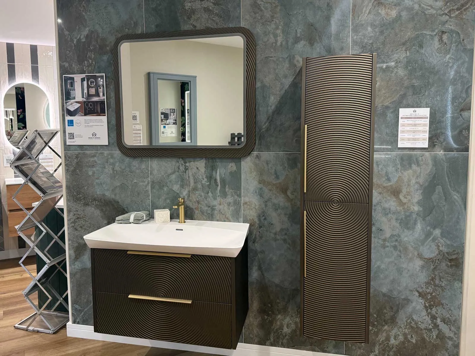 Bathroom Display HeyU Ripple in Iridescent Bronze Finish - featured at House of Harmony Bathroom Showroom