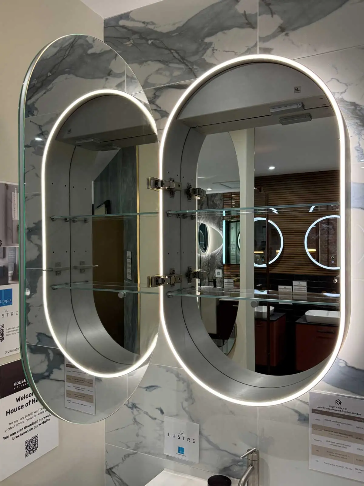 Bathroom Showroom 23 HIB Mirror displaying shelving
