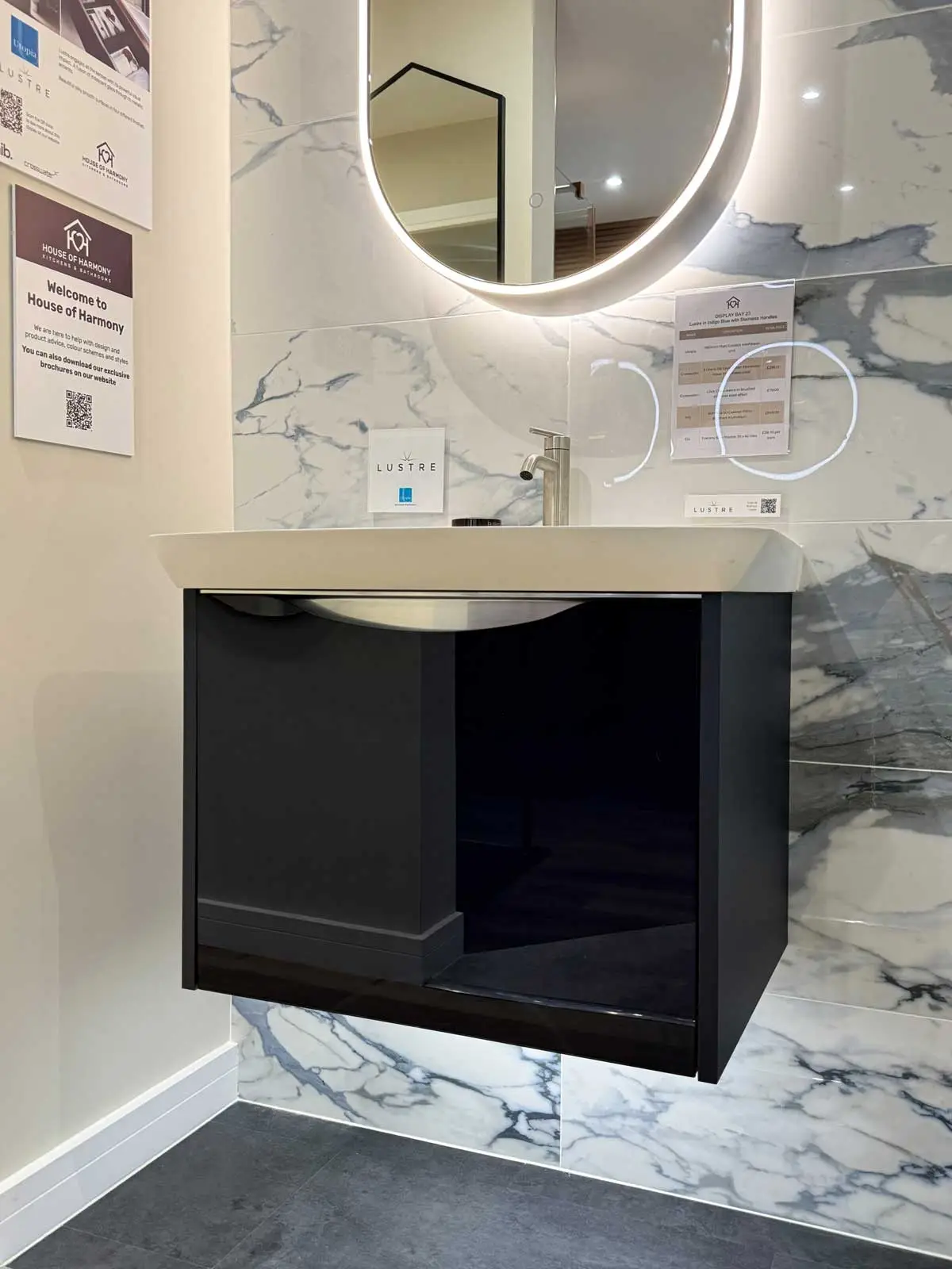 Bathroom Showroom 23 Utopia Lustre in Indigo Blue with Mirror
