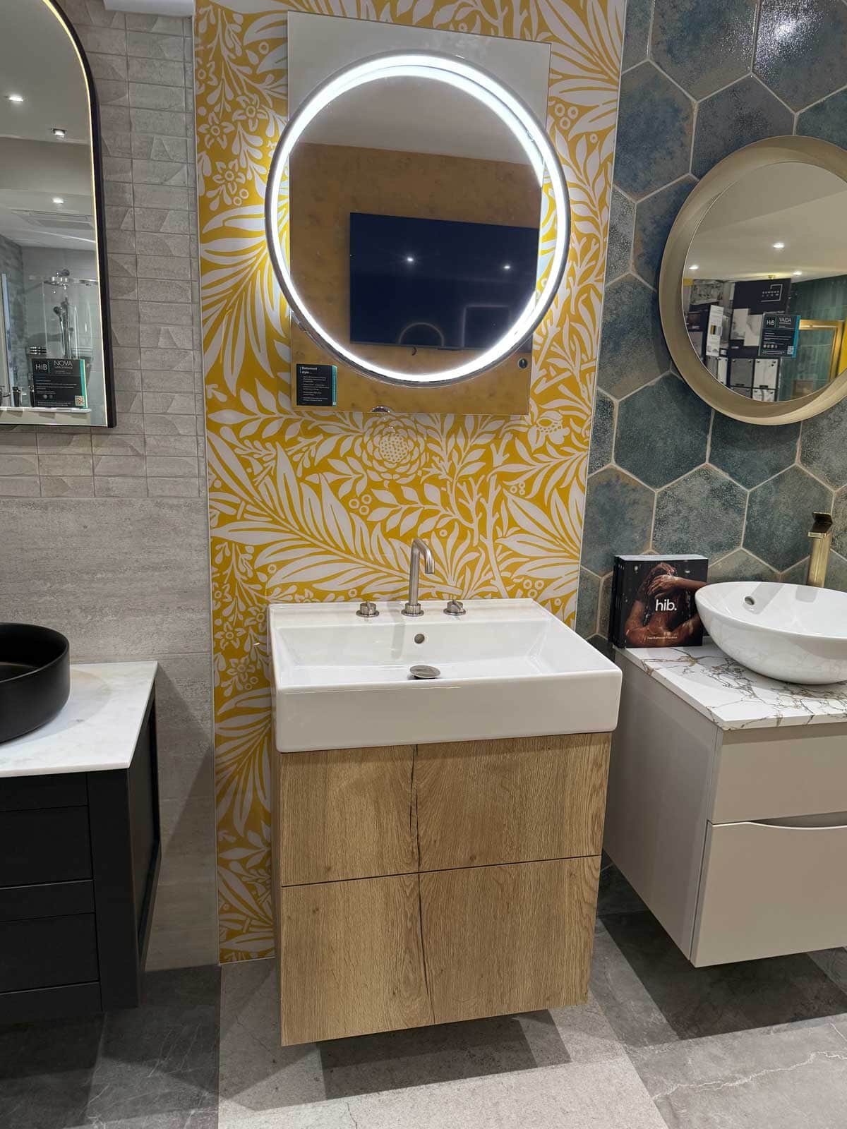 Bathroom Display 35 - Crosswater Avenue in Windsor Oak with mirror