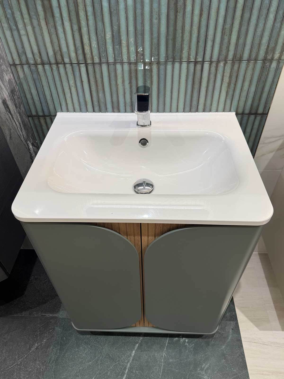 Bathroom Display 38 - Crosswater Tambour in Sage Green basin