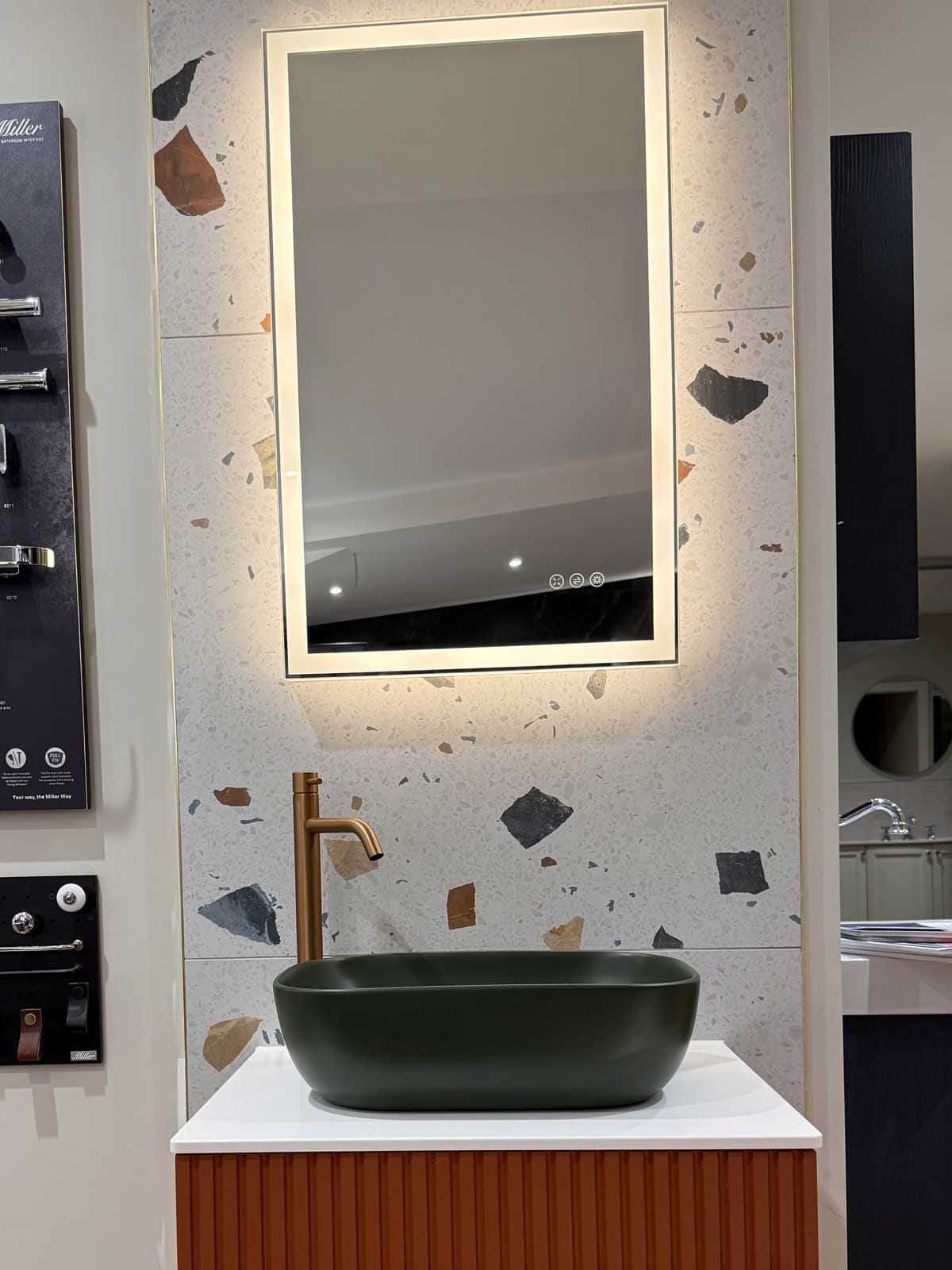 Bathroom Display 40 - Salgar Biba collection in Terracotta full view