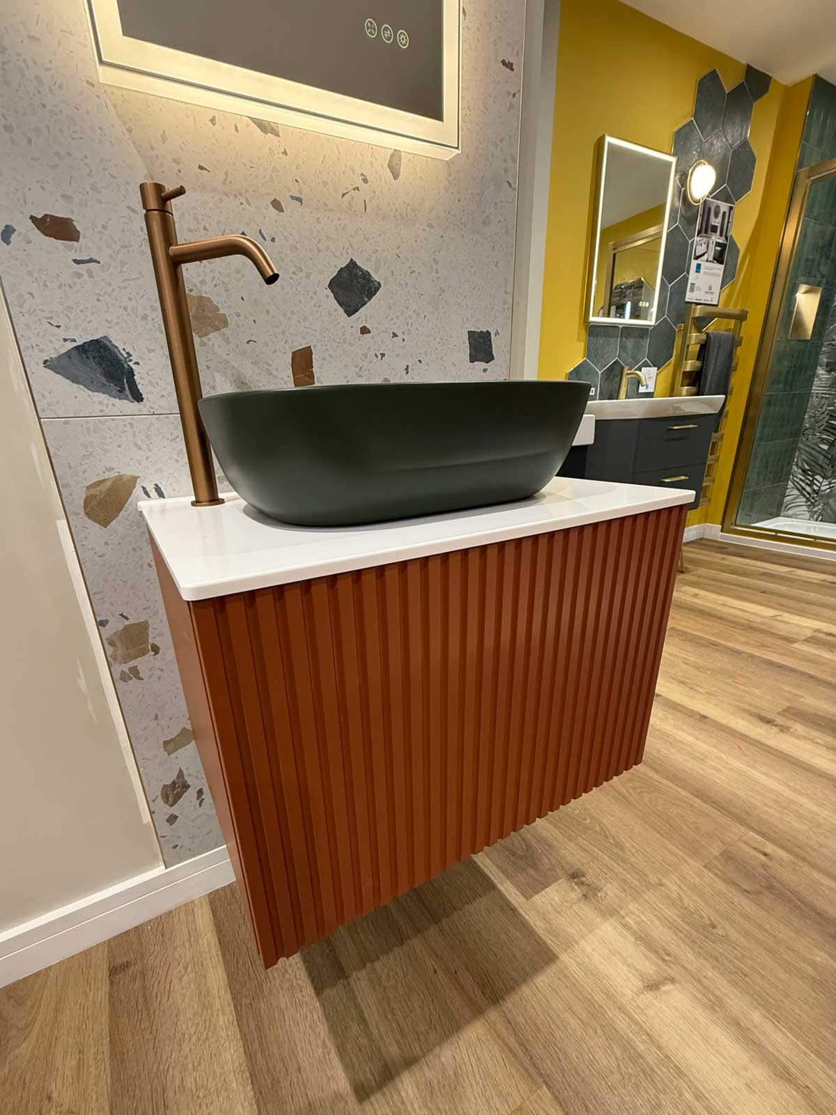 Bathroom Display 40 - Salgar Biba collection in Terracotta side view