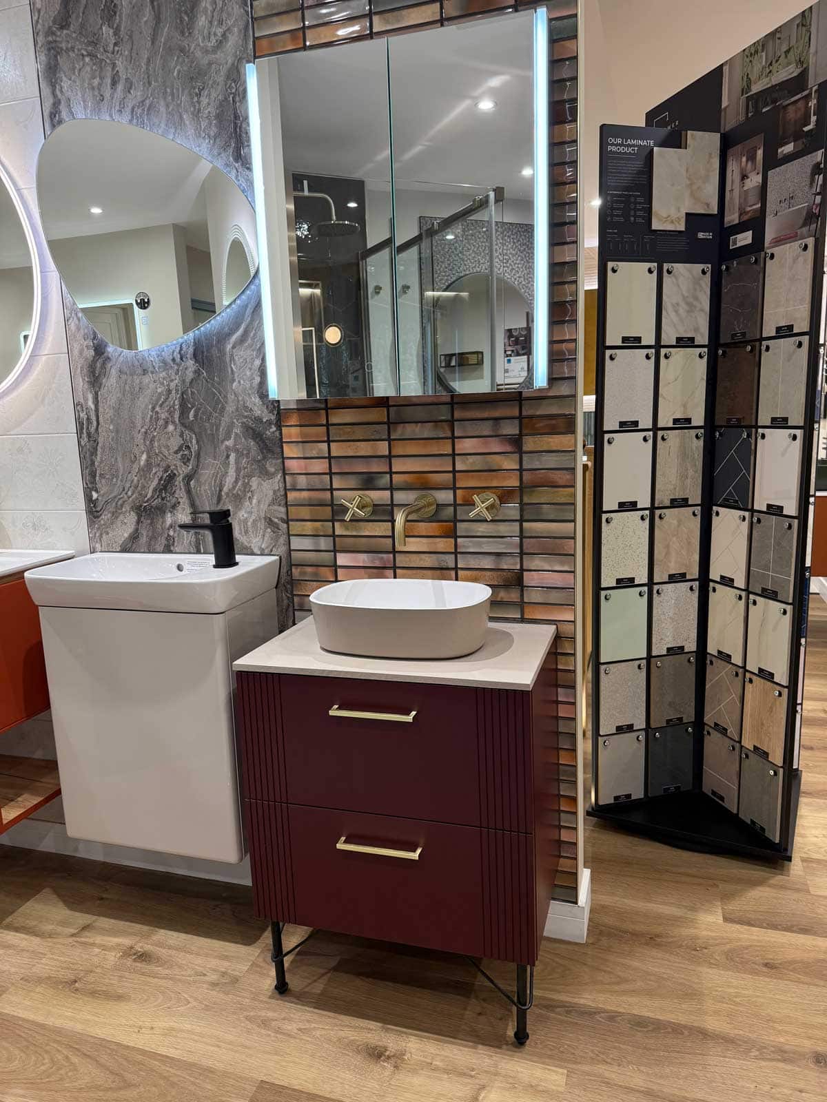 Display 42 - HIB Fabrica in Rich Burgundy with mirror
