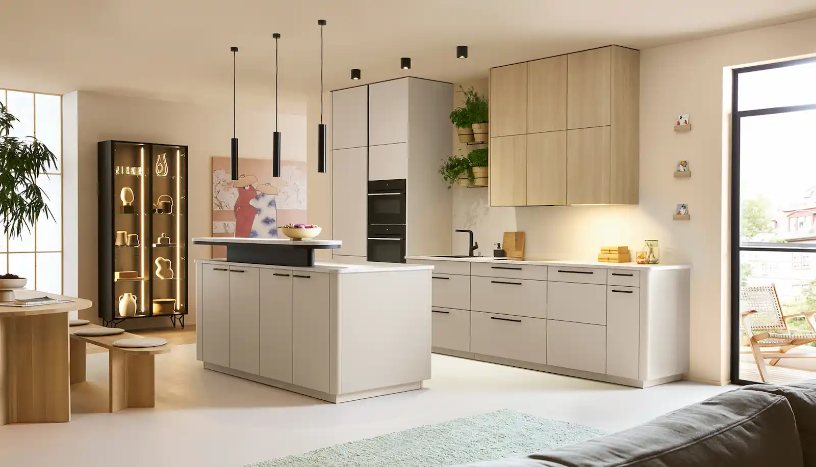 Schüller Kitchen Salona range with a soft edge and subtle curvature design