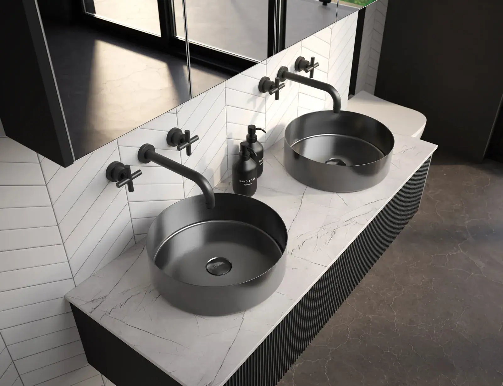 Utopia HeyU Linear Twin Single Drawer Line Carbon Black Cameo