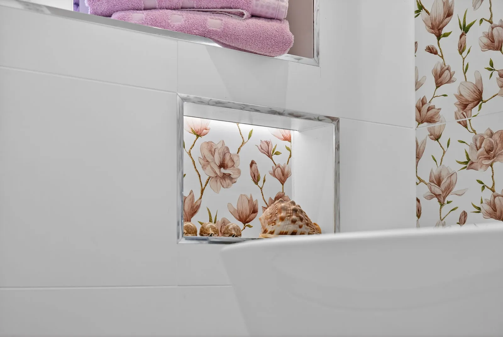 Warm and Contemporary Bathroom designed and installed by House of Harmony