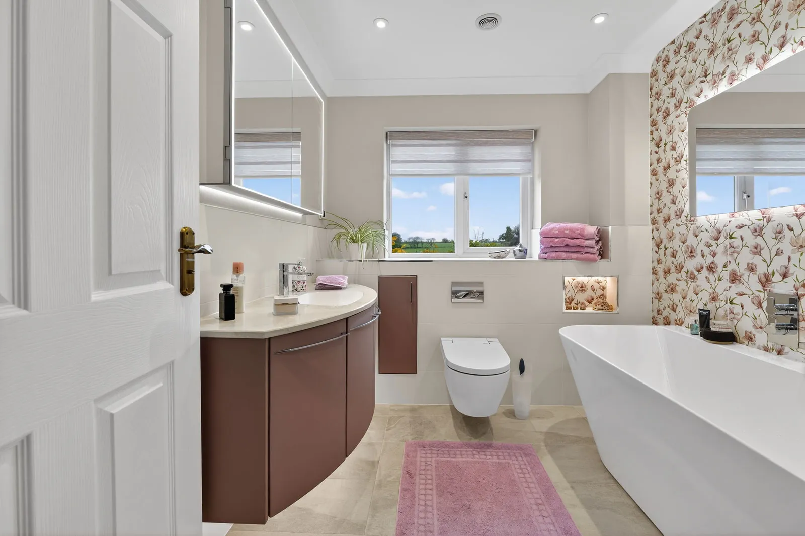 Warm and Contemporary Bathroom designed and installed by House of Harmony