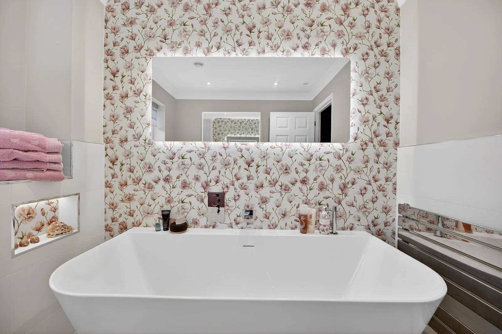 Warm and Contemporary Bathroom designed and installed by House of Harmony