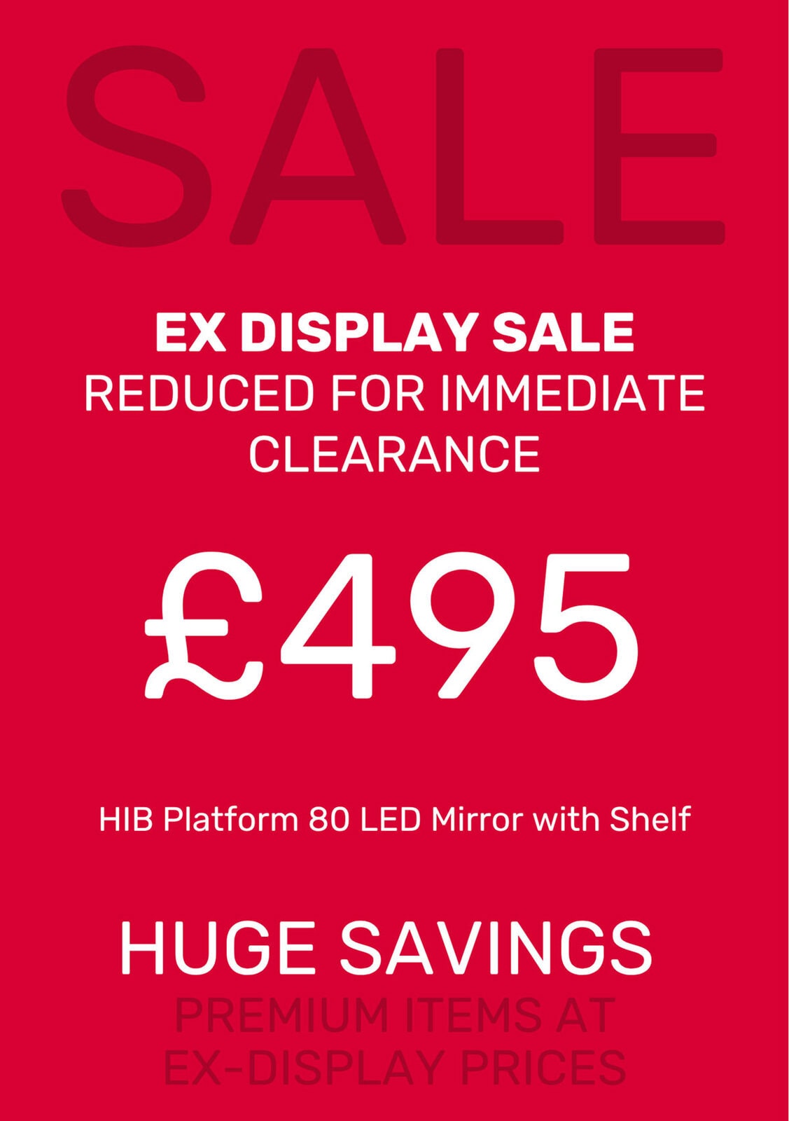Display 23 Ex Display Mirror Reduced for immediate clearance