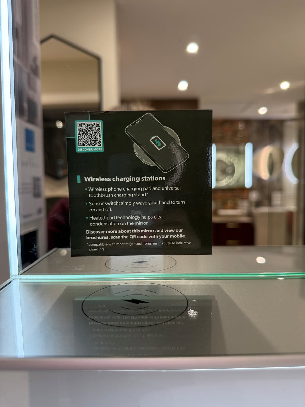 Ex Display 23 HIB Platform 80 LED Mirror with Shelf wireless charging notice