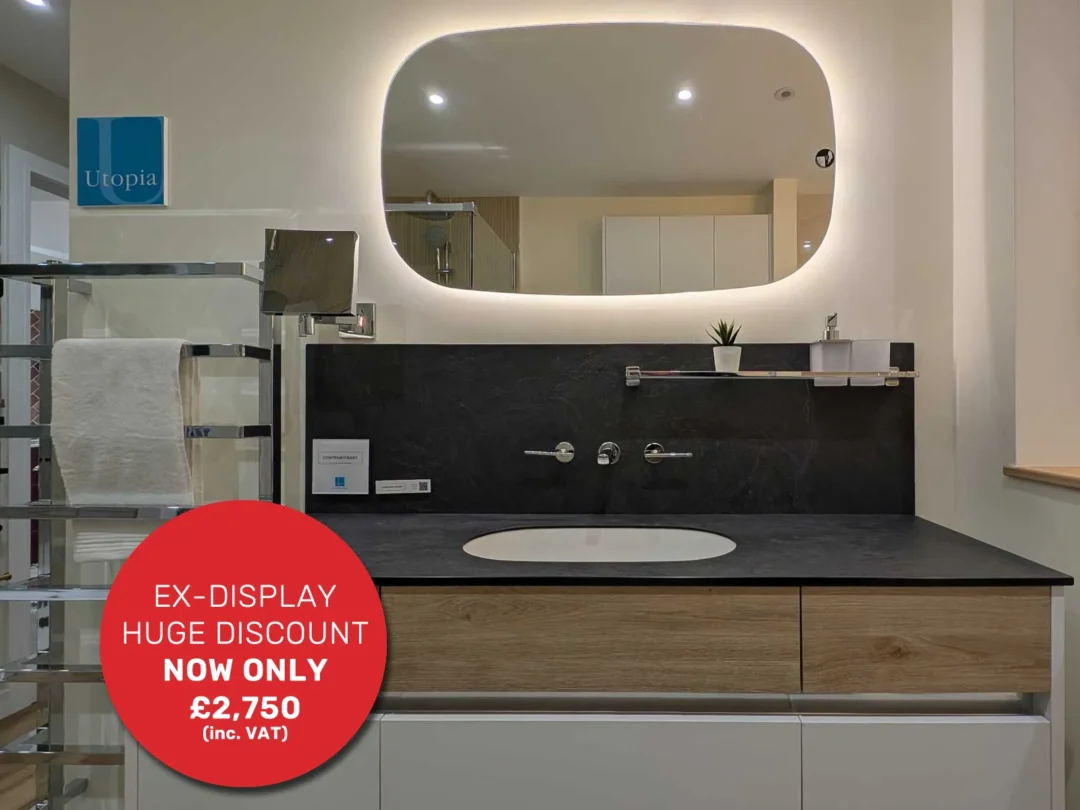 Utopia Contemporary Fitted Furniture in Flat White and Washed Oak Ex-Display