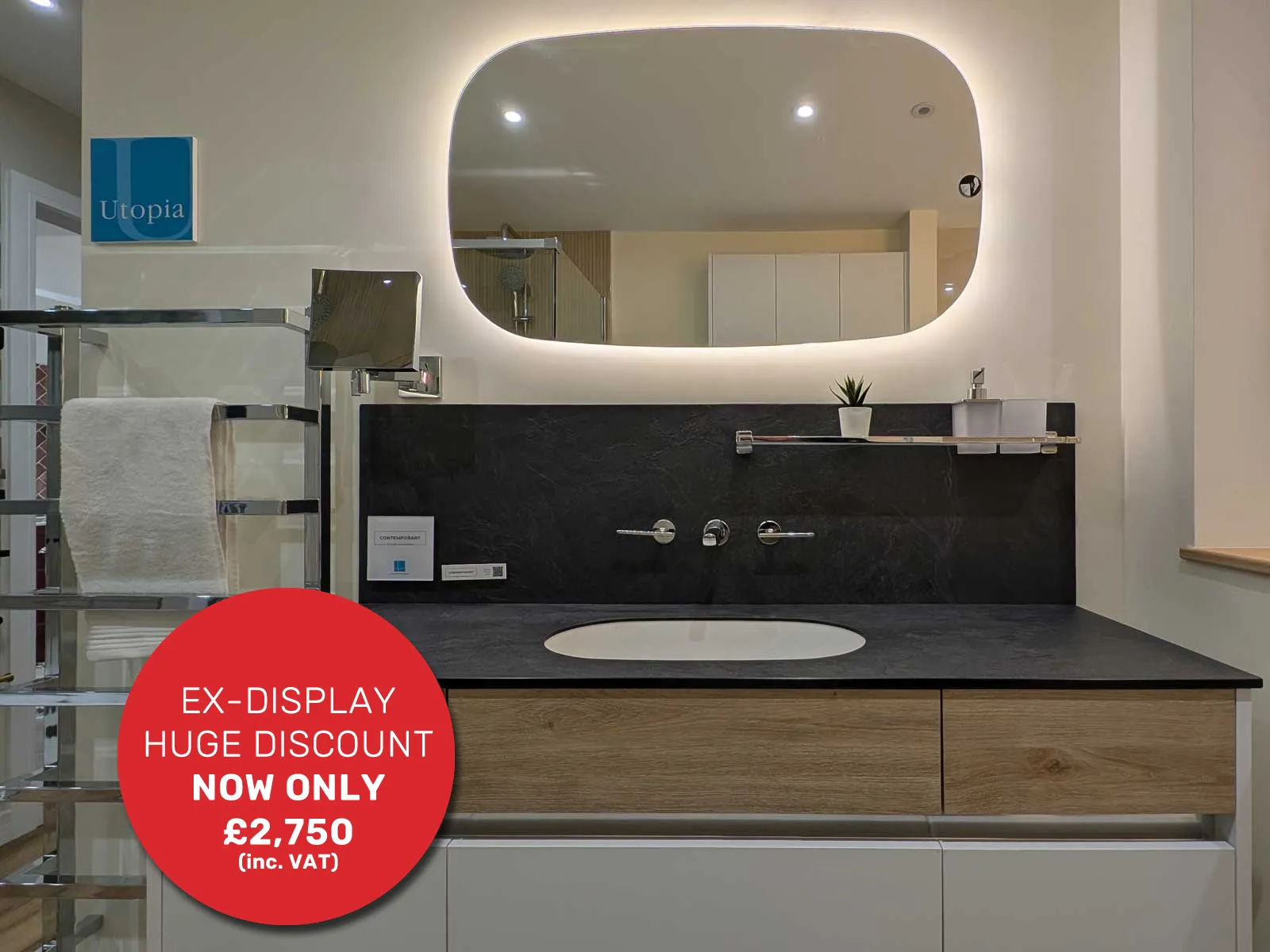 Ex-display bathroom sale Utopia Contemporary Fitted Furniture in Flat White