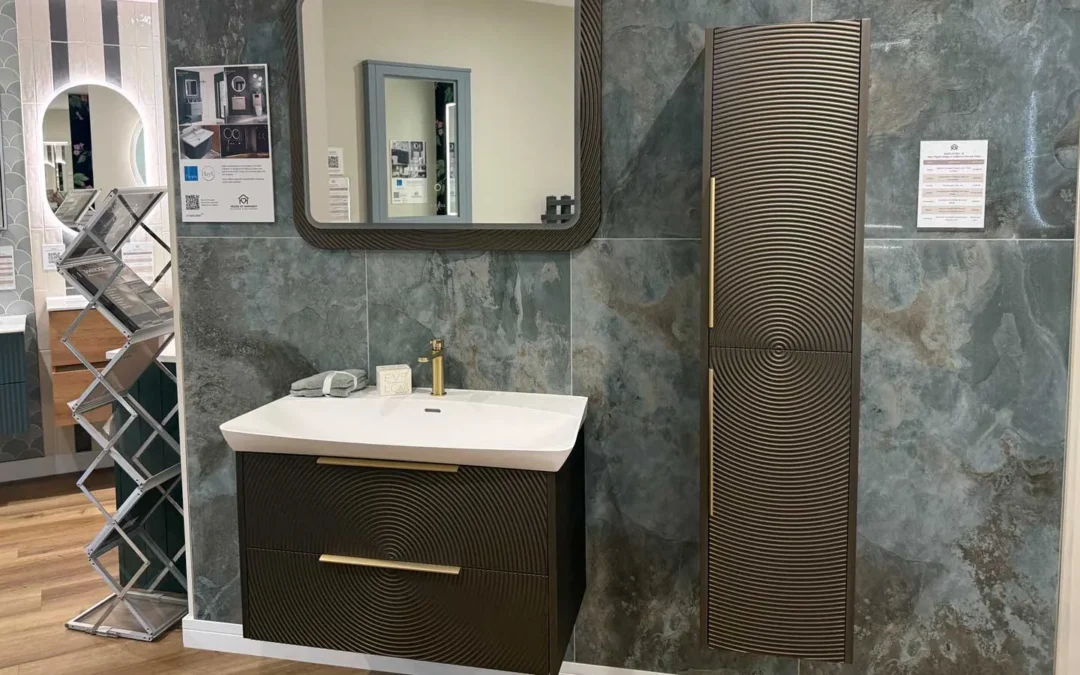 Bathroom Display HeyU Ripple in Iridescent Bronze Finish - featured at House of Harmony Bathroom Showroom