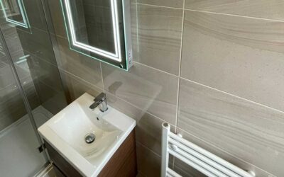 A beautiful Utopia Qube Sorrento Walnut Ensuite Bathroom in Bury St Edmunds
