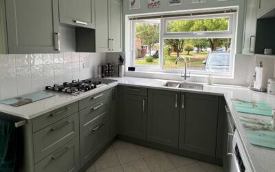 Beautiful Schuller Vienna satin lacquer kitchein sage green