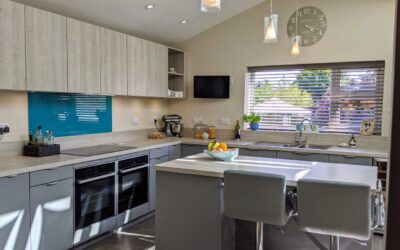 Schüller Kitchen in Fino matt velvet lacquer in Agate Grey installed in Suffolk